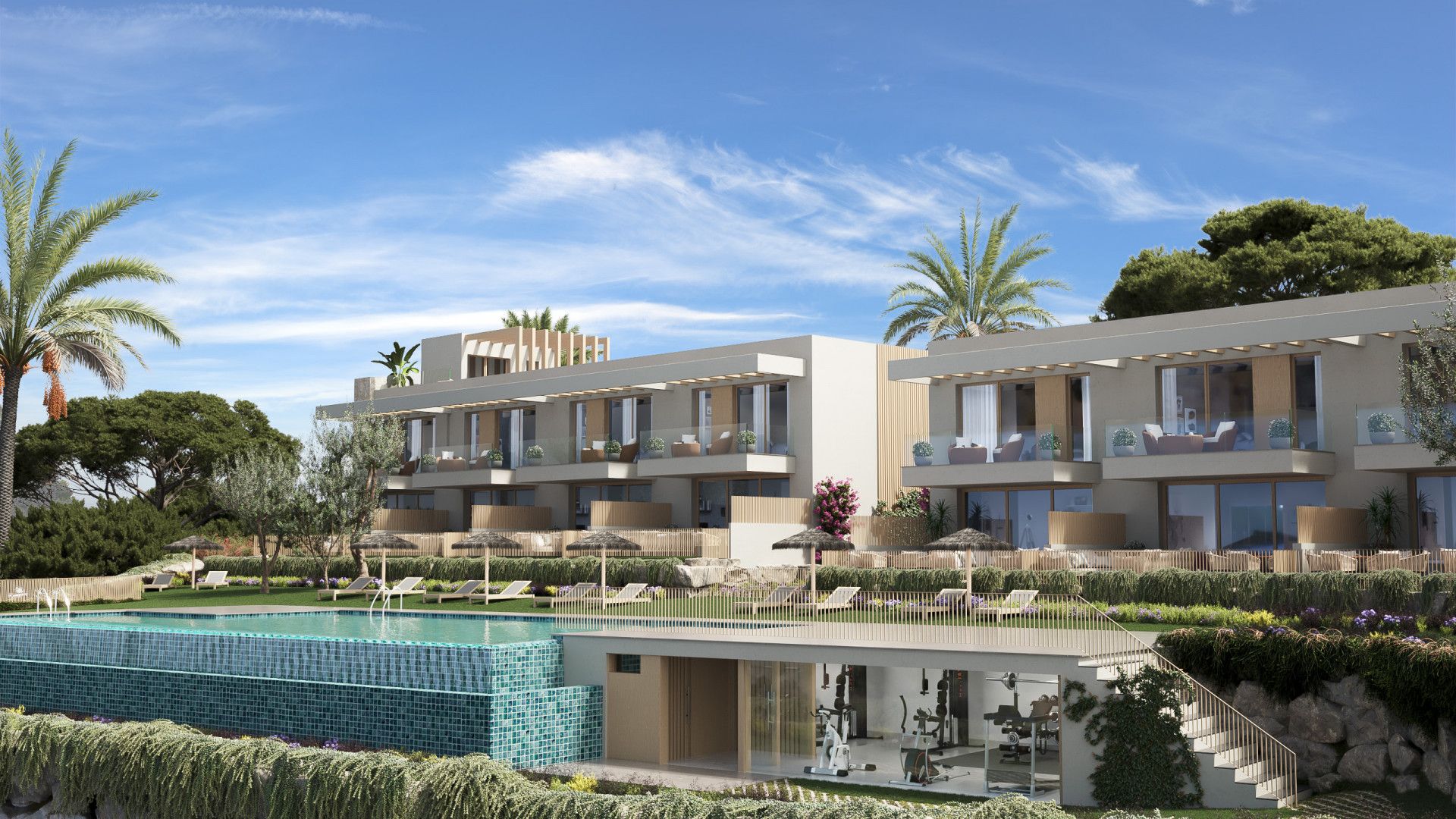 Vista exterior de Casa o xalet en venda en Manilva amb Aire condicionat, Terrassa i Piscina