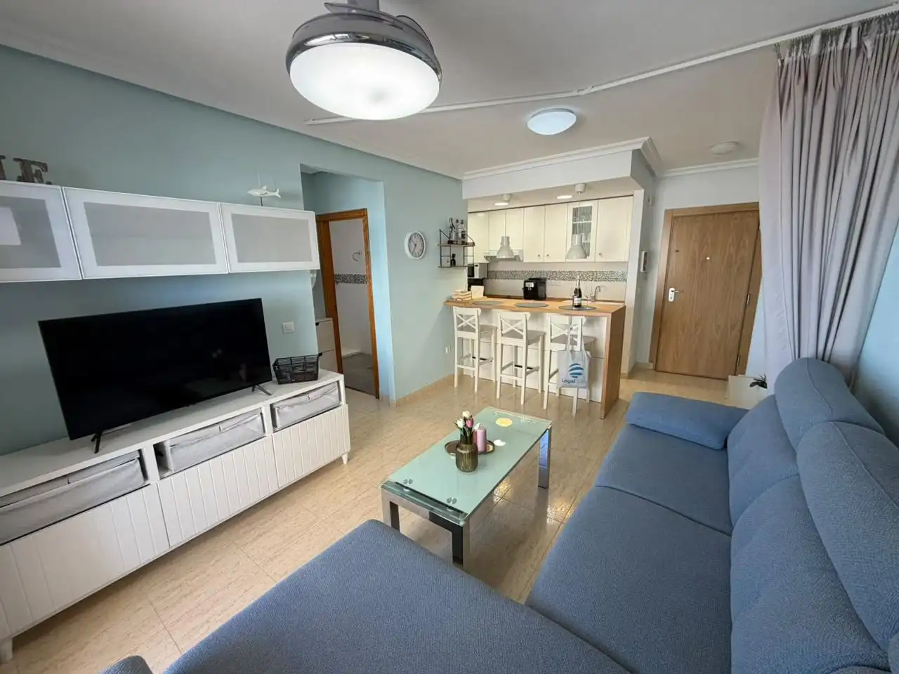 Sala de estar de Apartamento en venta en La Manga del Mar Menor con Aire acondicionado, Jardín privado y Terraza