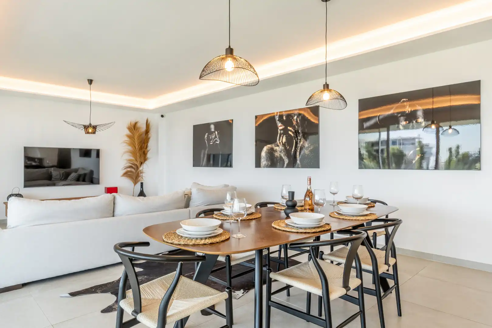 Esszimmer von Wohnungen zur Miete in Benalmádena mit Klimaanlage, Terrasse und Schwimmbad