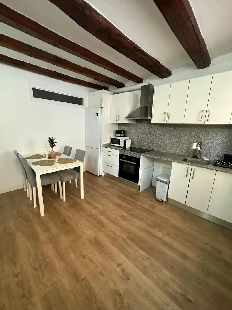 Cocina de Piso de alquiler en Barcelona con Jardín privado, Amueblado y Lavadora
