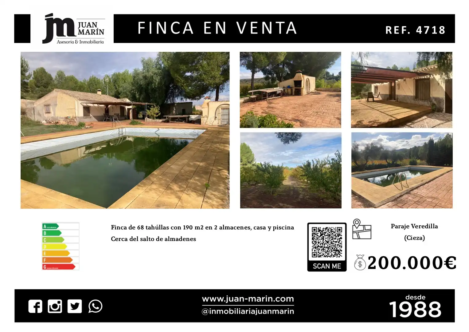 Casa rústica amb piscina en venda a Cieza, imagen 16