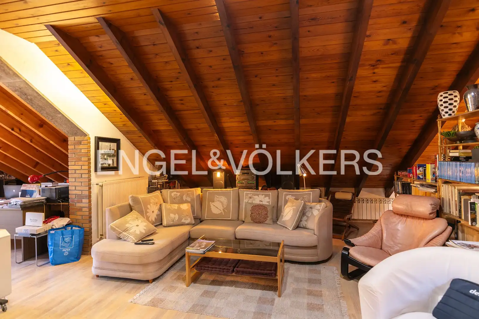 Sala d'estar de Casa o xalet en venda en La Vall d'en Bas amb Aire condicionat, Calefacció i Jardí privat