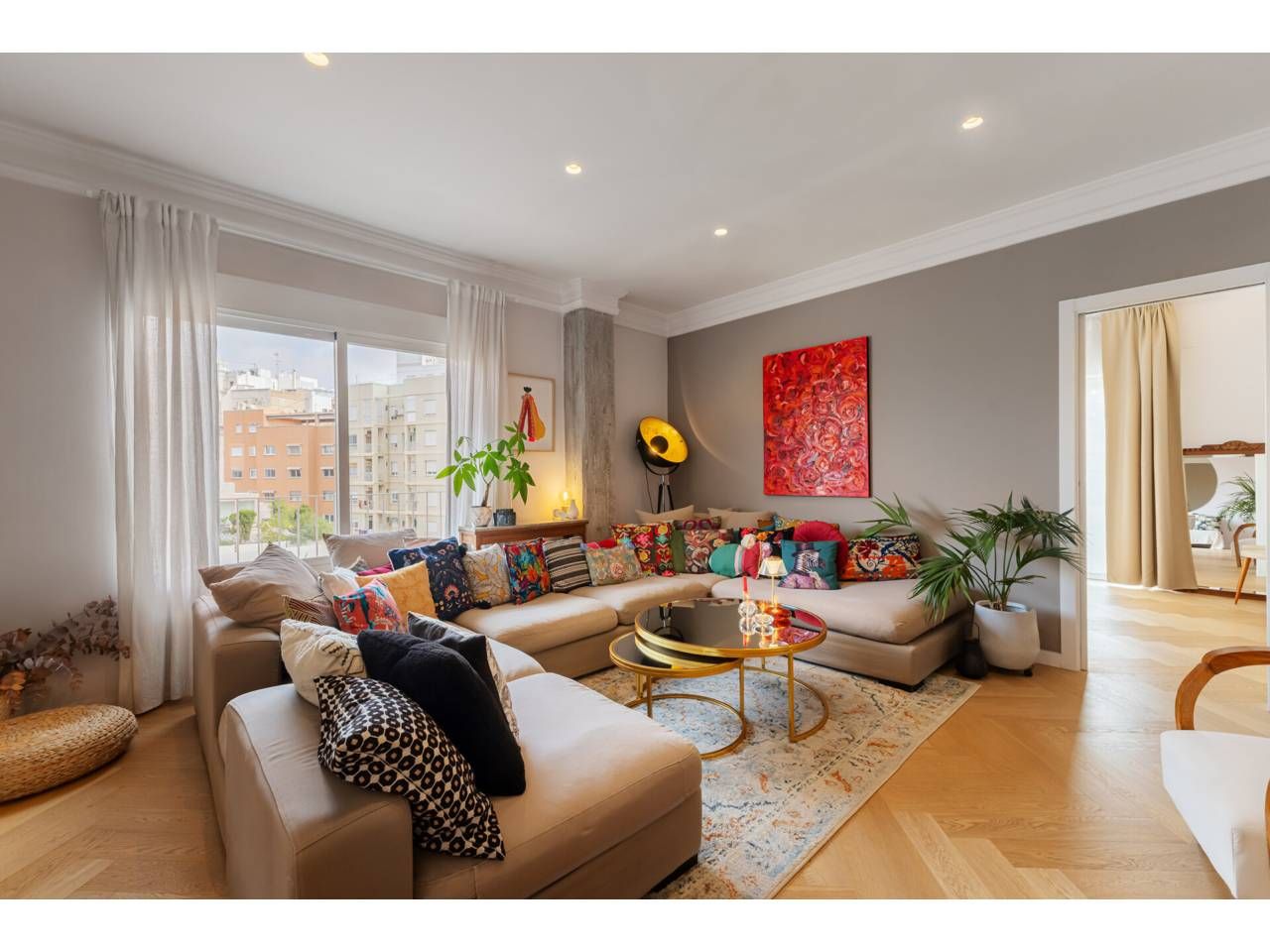 Sala d'estar de Pis en venda en  Valencia Capital amb Aire condicionat, Parquet i Terrassa