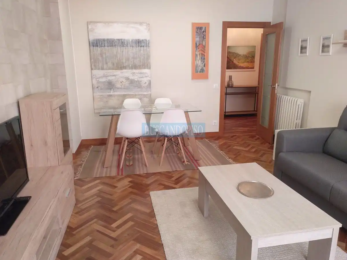 Sala de estar de Estudio de alquiler en  Logroño con Aire acondicionado, Calefacción y Parquet