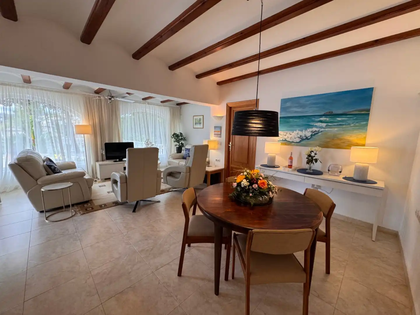 Menjador de Casa o xalet en venda en Moraira amb Aire condicionat, Calefacció i Jardí privat