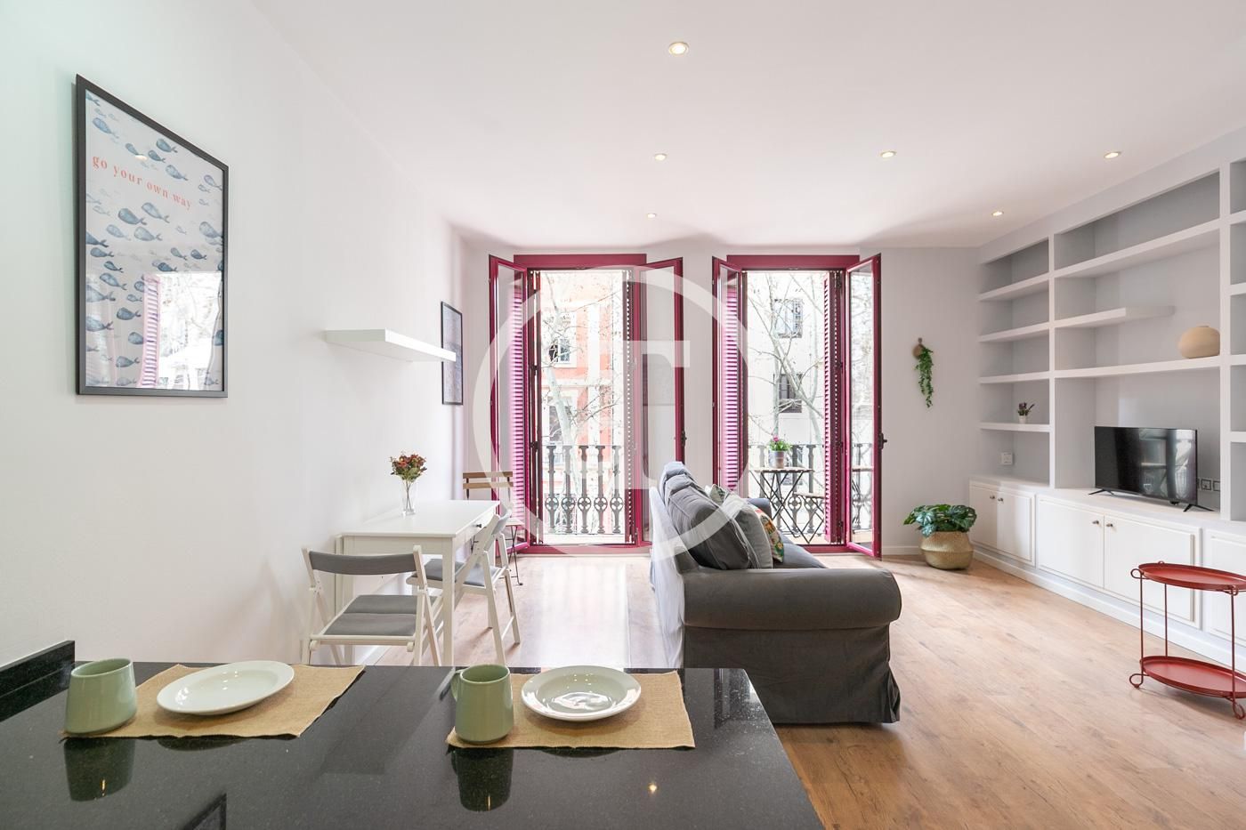 Vista exterior de Piso de alquiler en  Barcelona Capital con Aire acondicionado, Calefacción y Amueblado