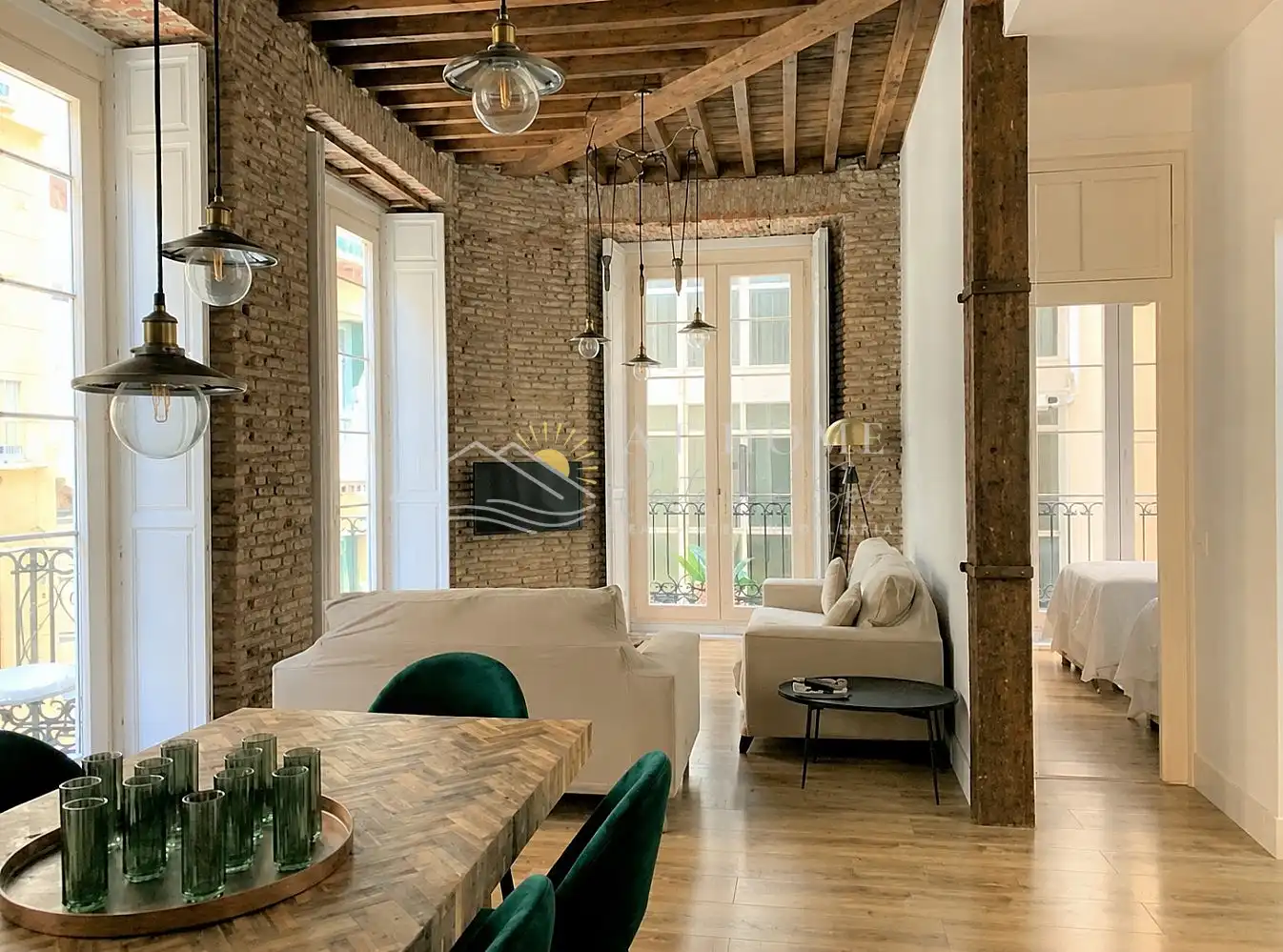 Wohnzimmer von Wohnungen zur Miete in Málaga mit Terrasse und Ofen