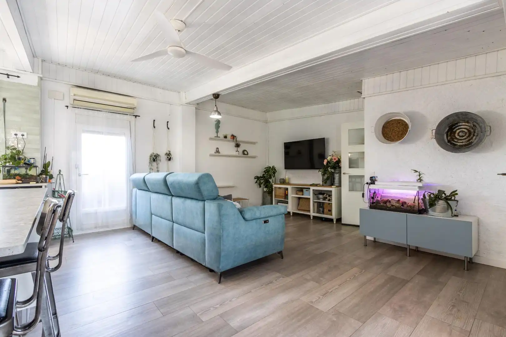 Wohnzimmer von Einfamilien-Reihenhaus zum Verkauf in Terrassa mit Heizung und Terrasse