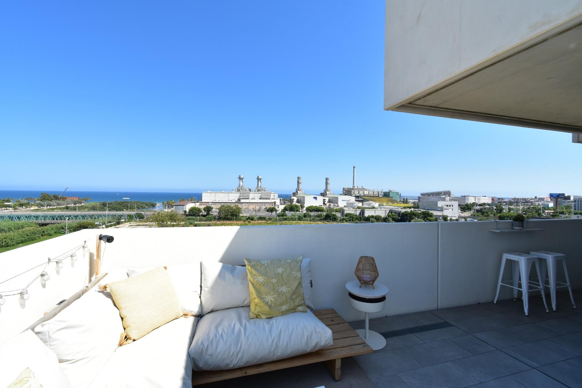 Terrace of Flat for sale in Sant Adrià de Besòs  with Air Conditioner, Heating and Private garden