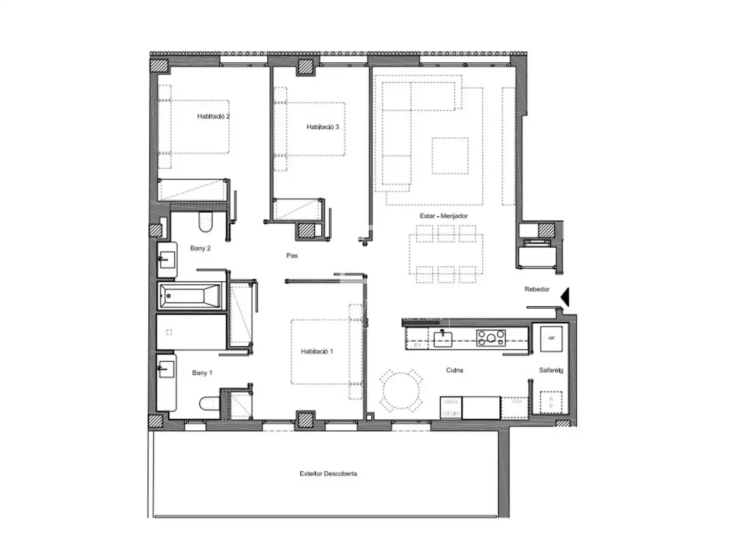 Wohnung zur Miete in Barcelona mit Klimaanlage, Terrasse und Möbliert
