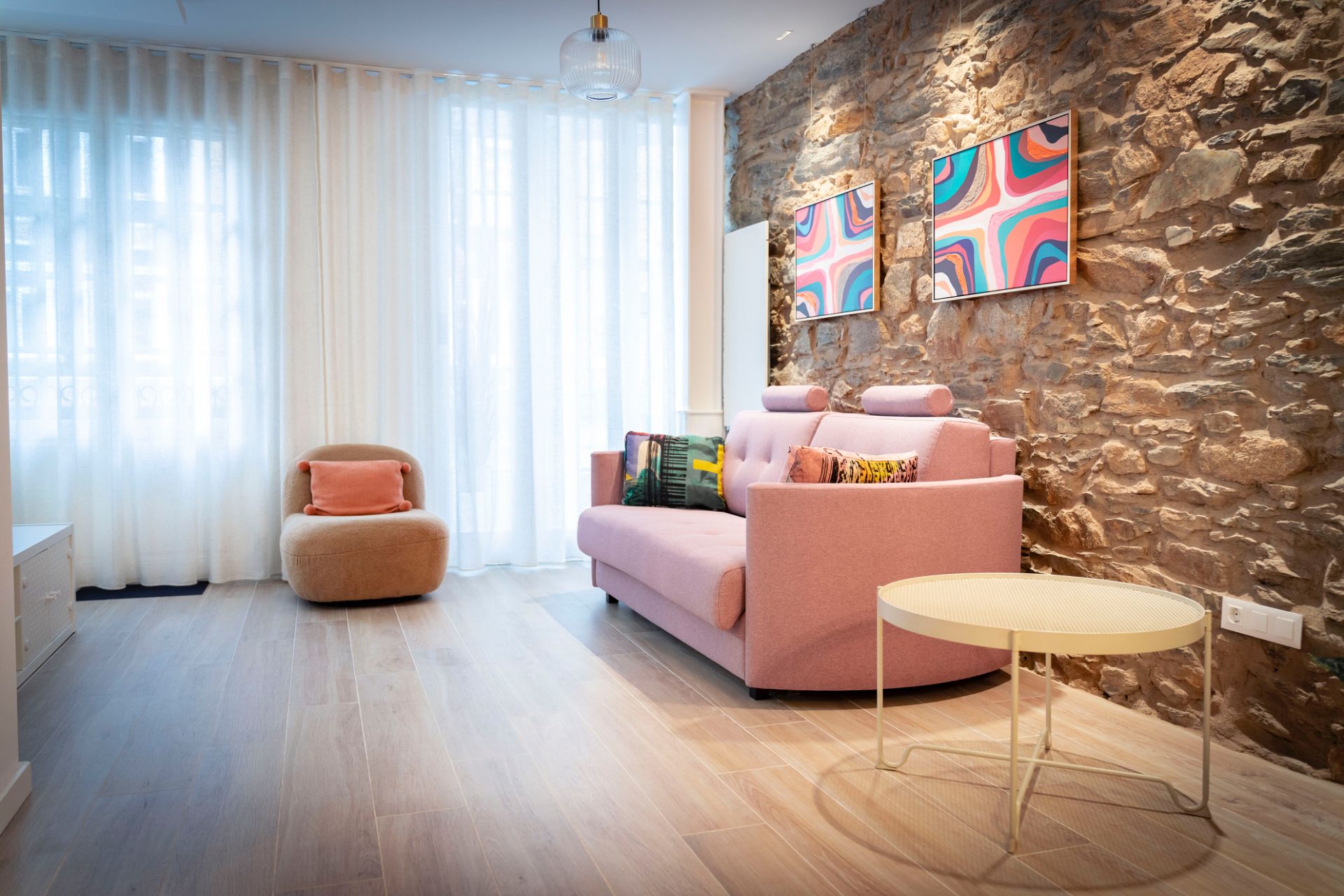 Living room of Flat to rent in Ferrol  with Heating, Terrace and Storage room