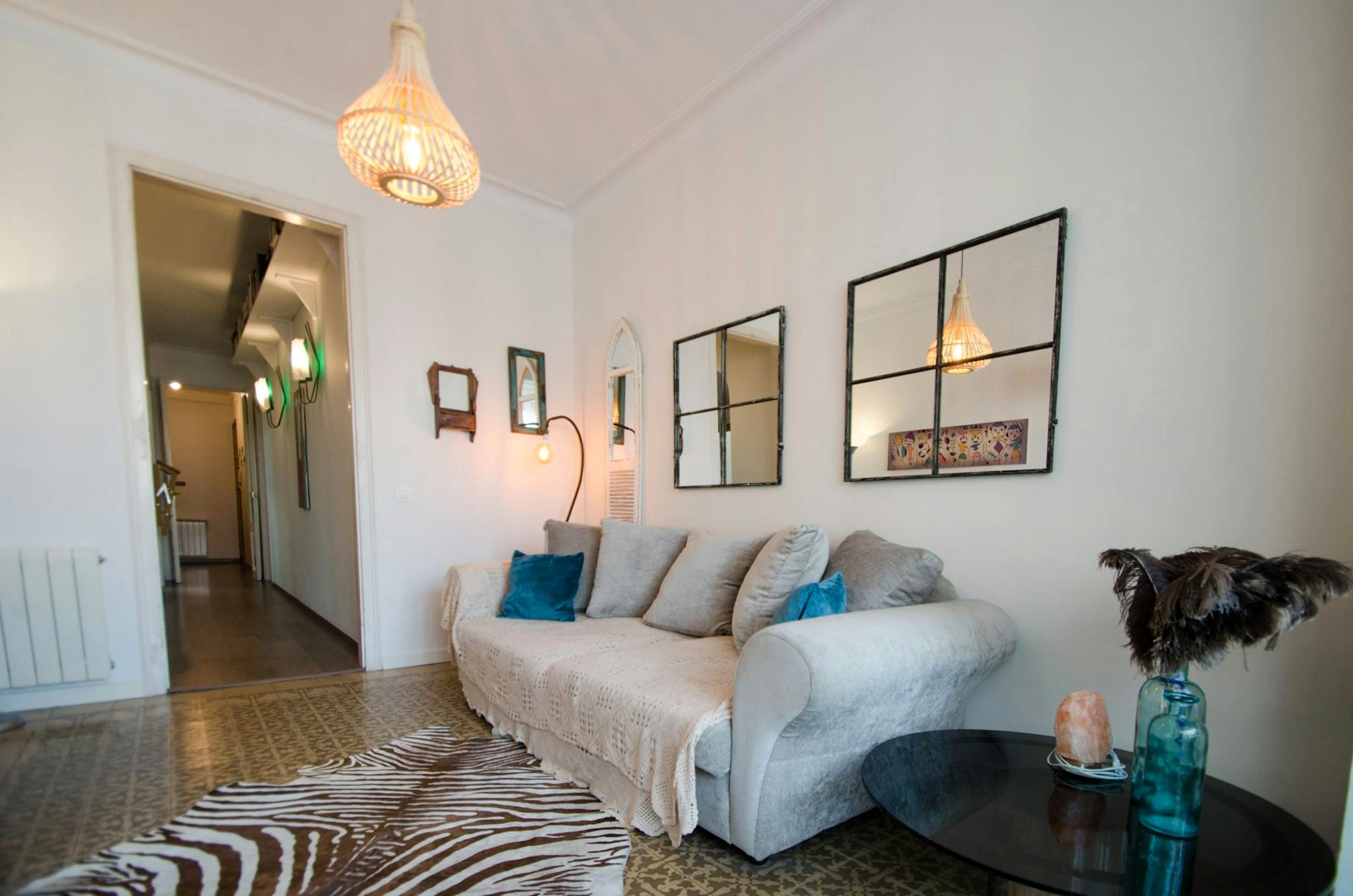 Sala d'estar de Pis de lloguer en  Barcelona Capital amb Calefacció, Moblat i Rentadora