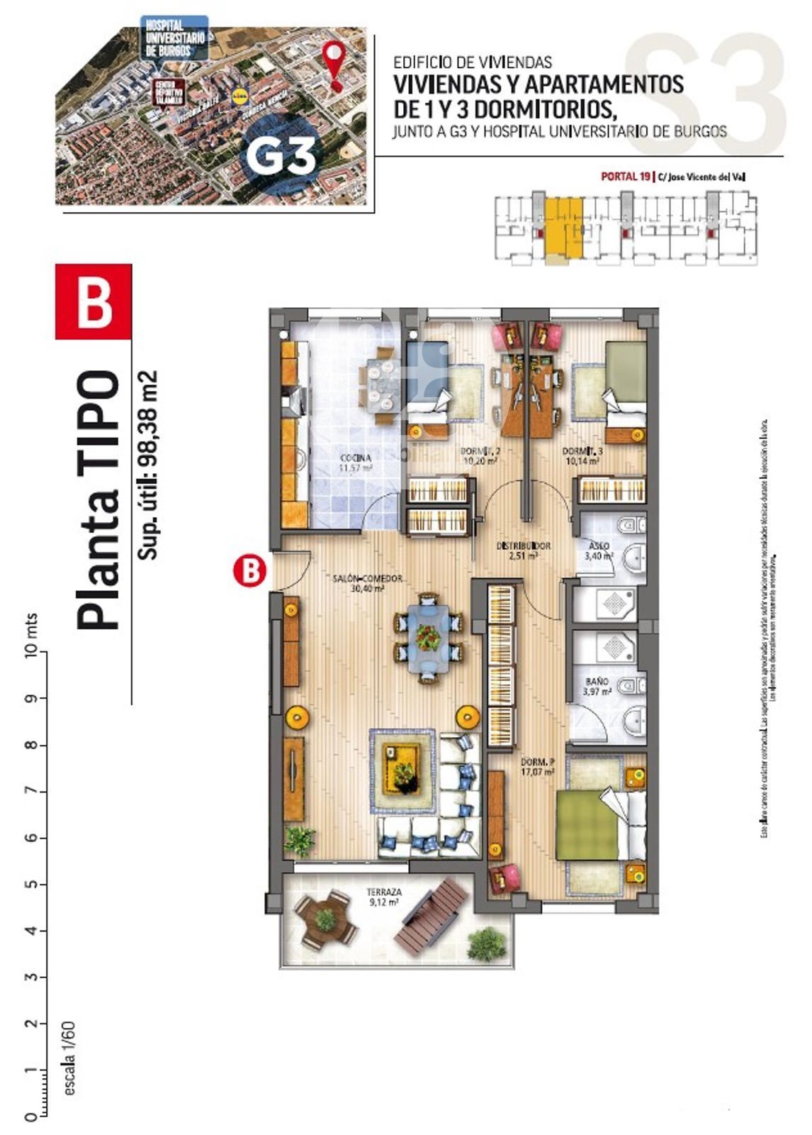 Flat for sale in Burgos Capital  with Heating, Terrace and Storage room