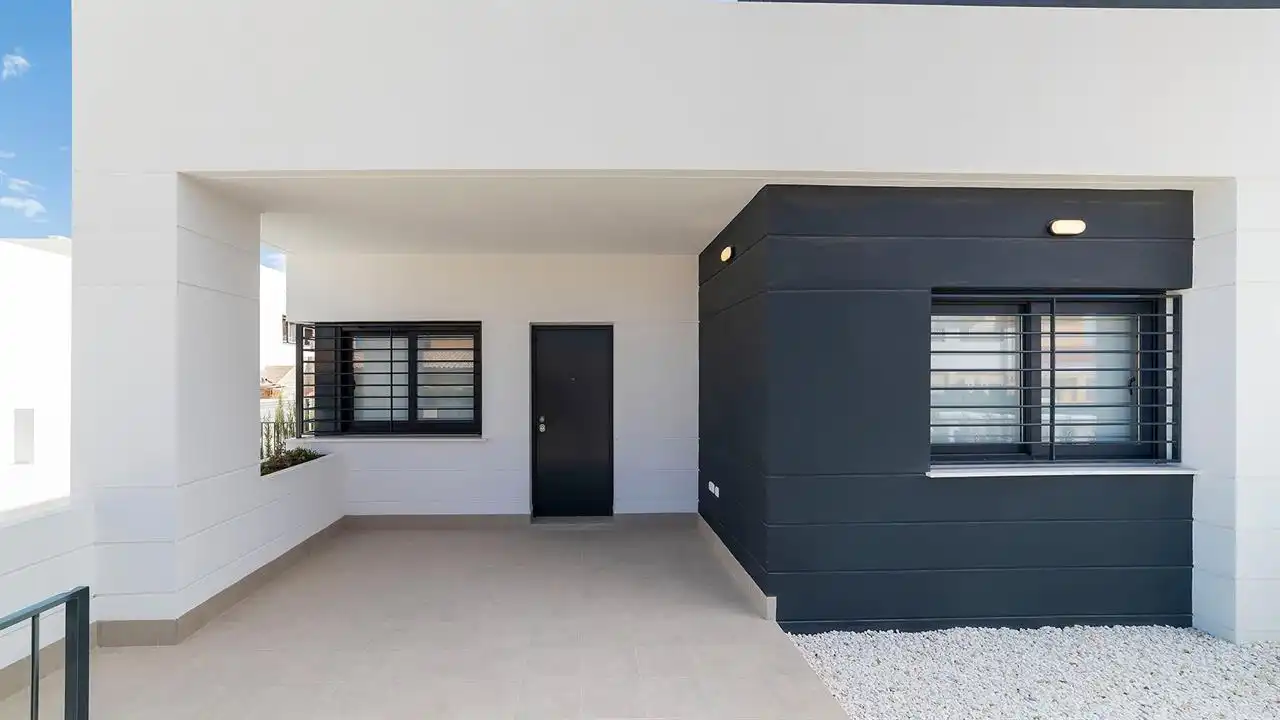 Exterior view of Detached homes for sale in Aspe  with Air Conditioner, Private garden and Swimming Pool