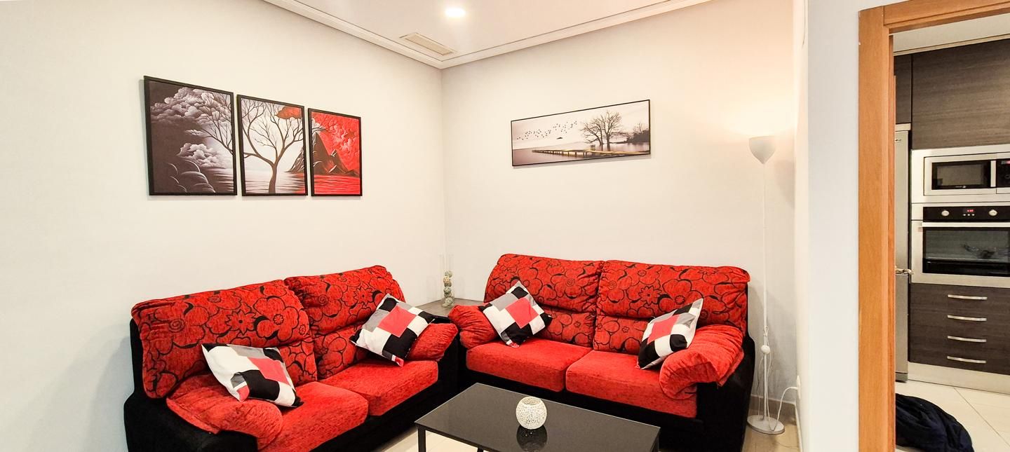 Sala d'estar de Planta baixa de lloguer en Elche / Elx amb Aire condicionat i Moblat