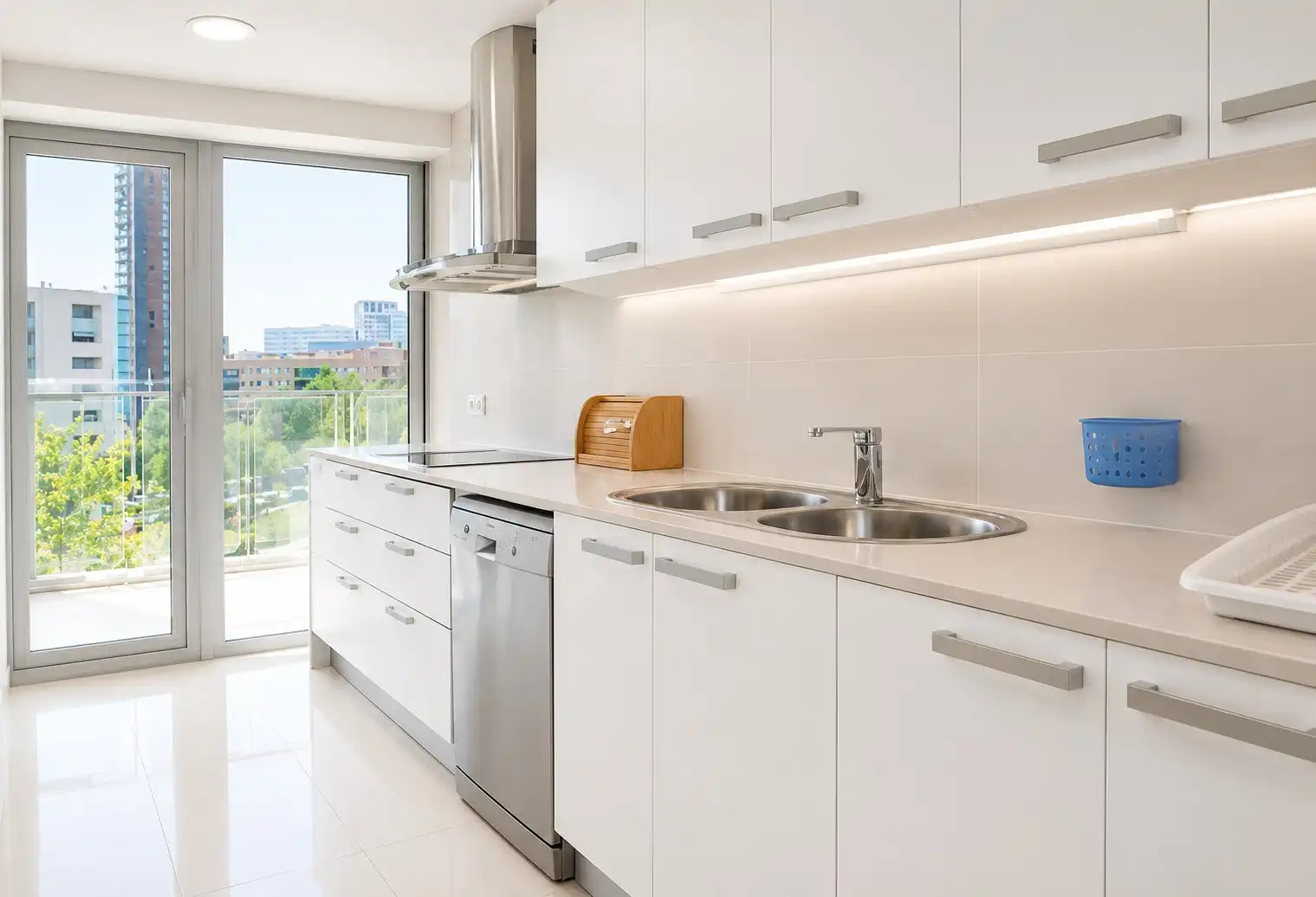 Cocina de Piso de alquiler en Barcelona con Aire acondicionado, Calefacción y Parquet