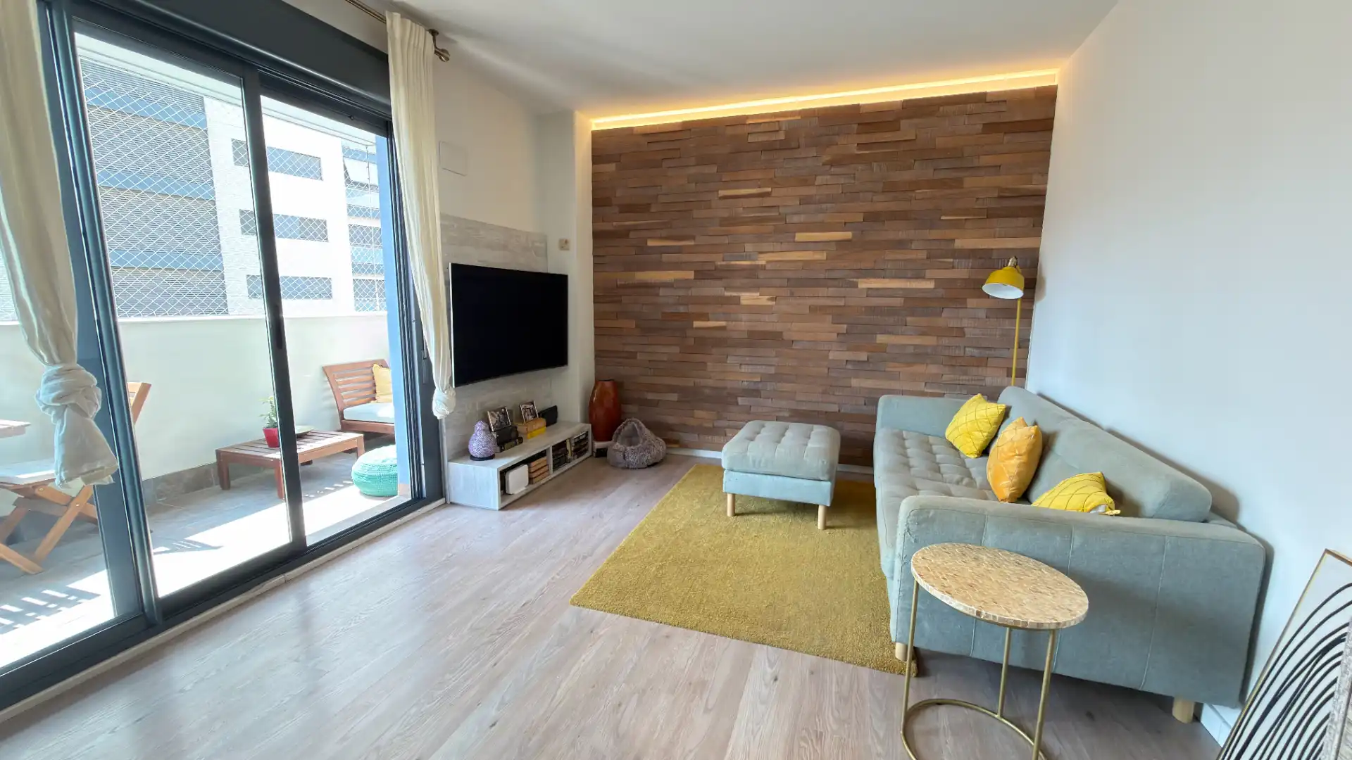 Wohnzimmer von Wohnung zum Verkauf in Badalona mit Klimaanlage, Heizung und Parkett