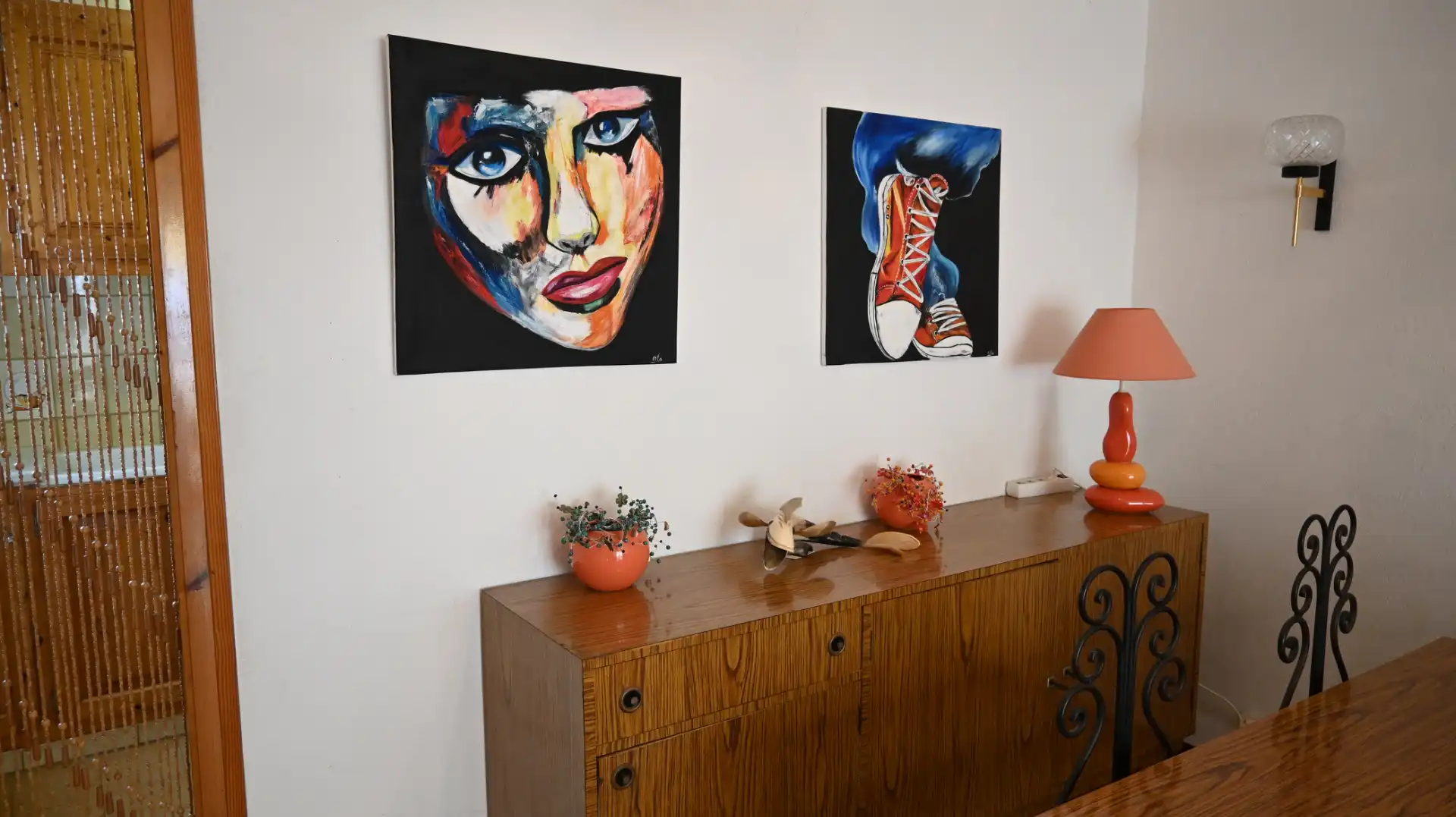 Wohnzimmer von Einfamilien-Reihenhaus zum Verkauf in L'Escala mit Möbliert