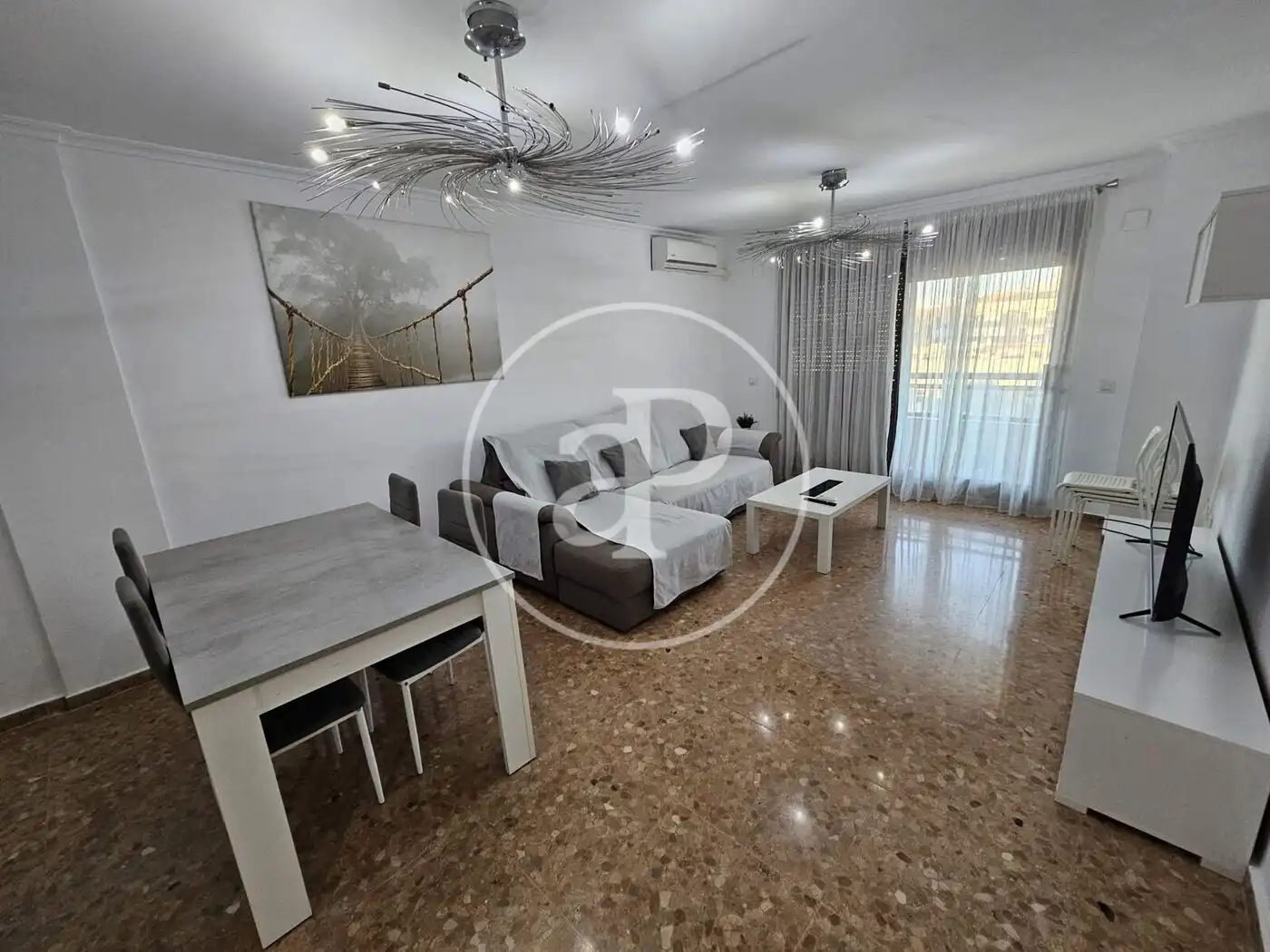Sala de estar de Piso de alquiler en Sagunto / Sagunt con Amueblado, Balcón y Piscina comunitaria