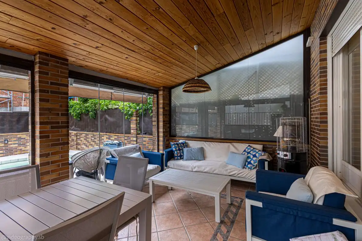Terrace of Detached homes for sale in Villanueva del Pardillo  with Air Conditioner, Heating and Private garden
