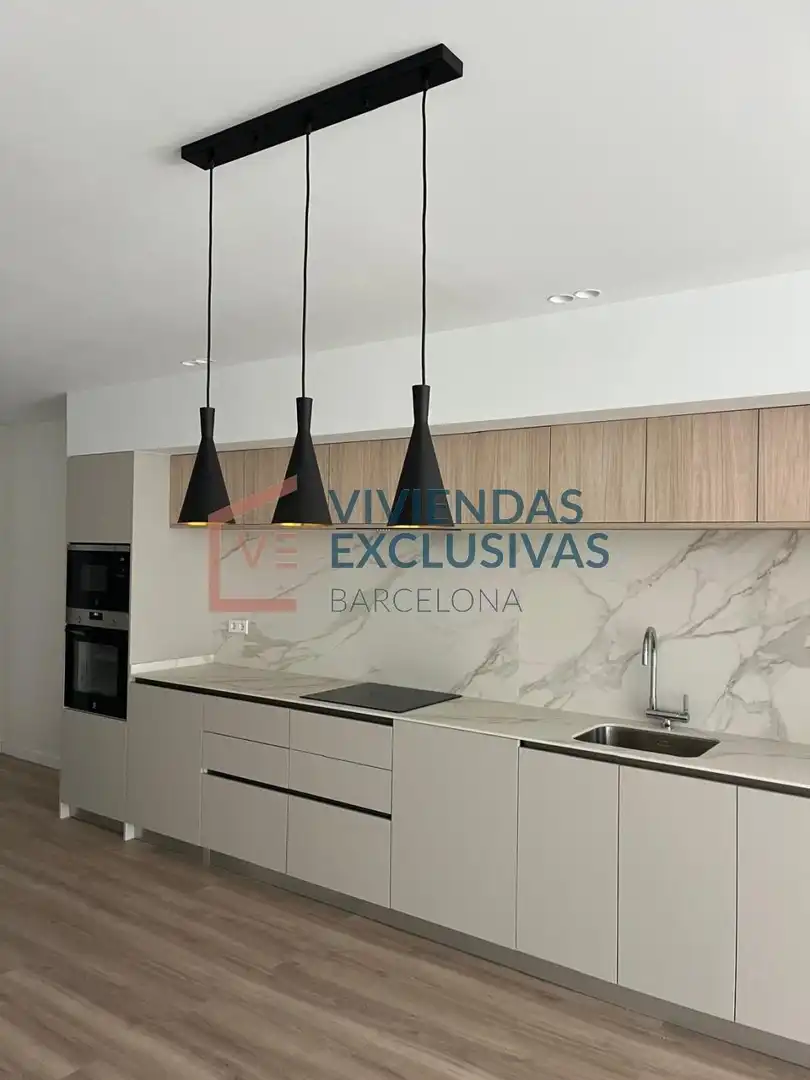 Cuina de Dúplex en venda en Barcelona amb Parquet, Balcó i Alarma
