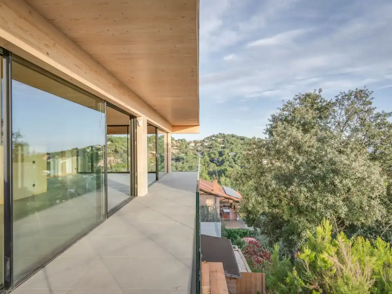 Terrasse von Haus oder Chalet zur Miete in Matadepera mit Privatgarten, Parkett und Schwimmbad
