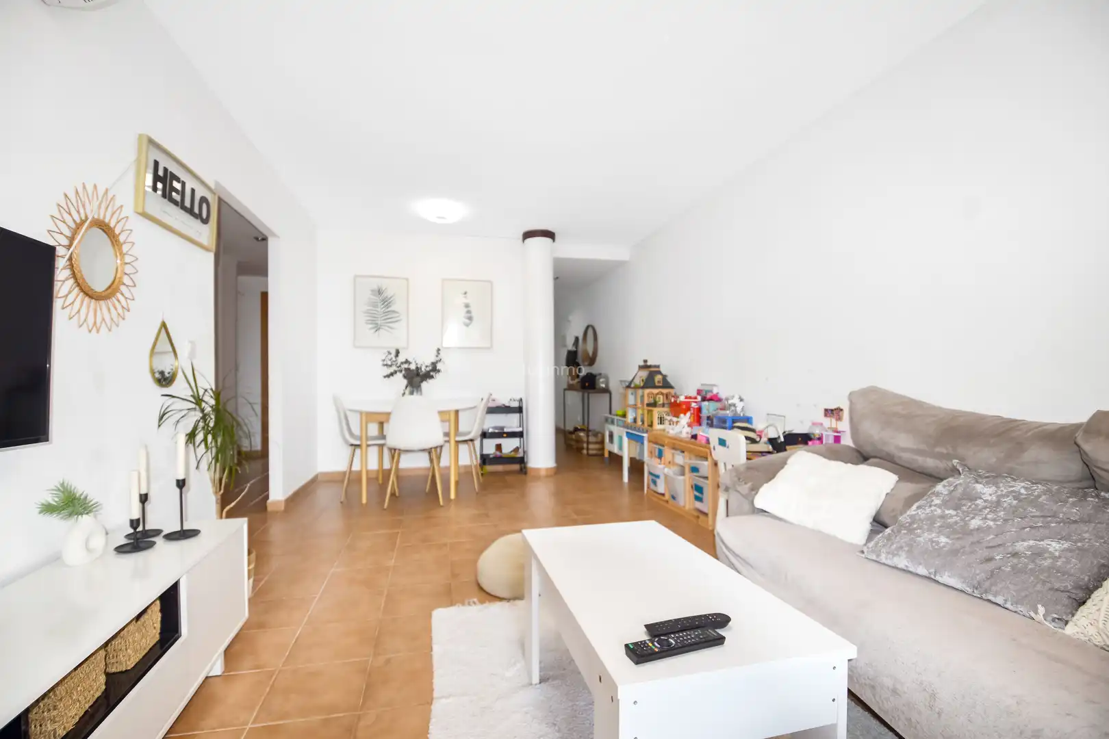 Living room of Flat for sale in Finestrat  with Air Conditioner, Private garden and Terrace