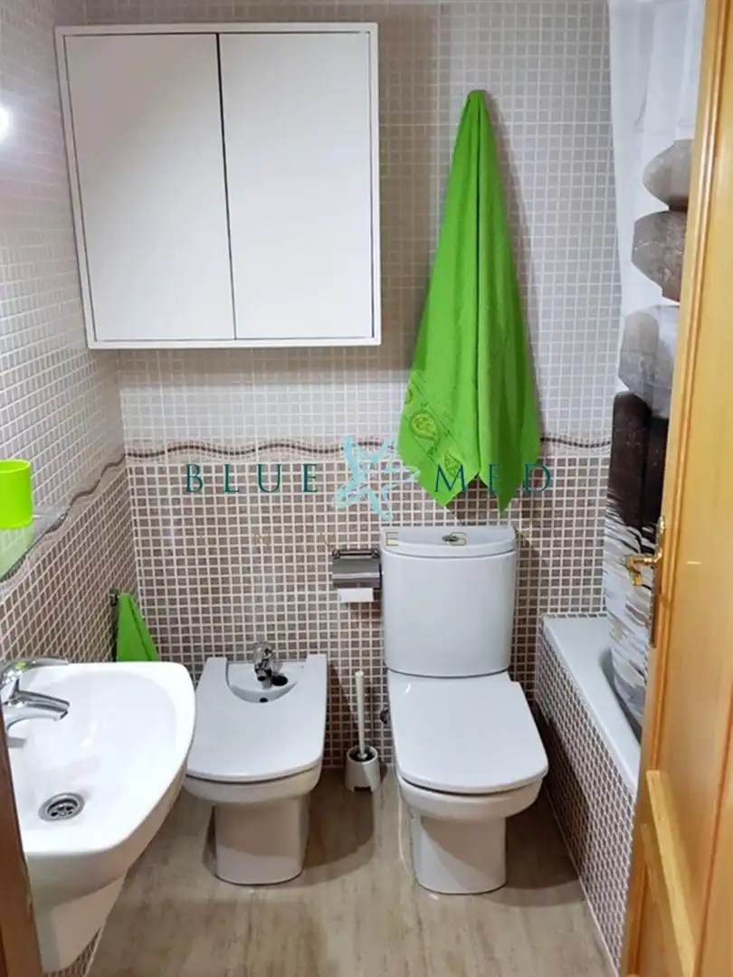 Baño de Apartamento en venta en Mazarrón con Terraza, Amueblado y Piscina comunitaria