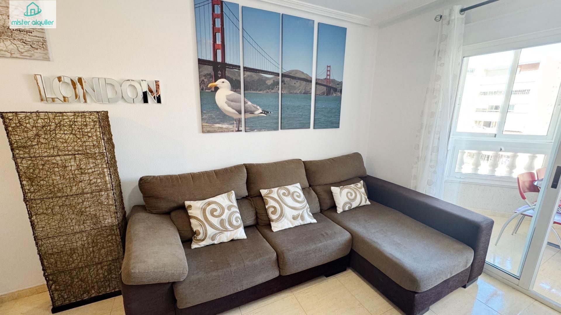 Living room of Apartment to rent in El Campello  with Air Conditioner, Private garden and Terrace