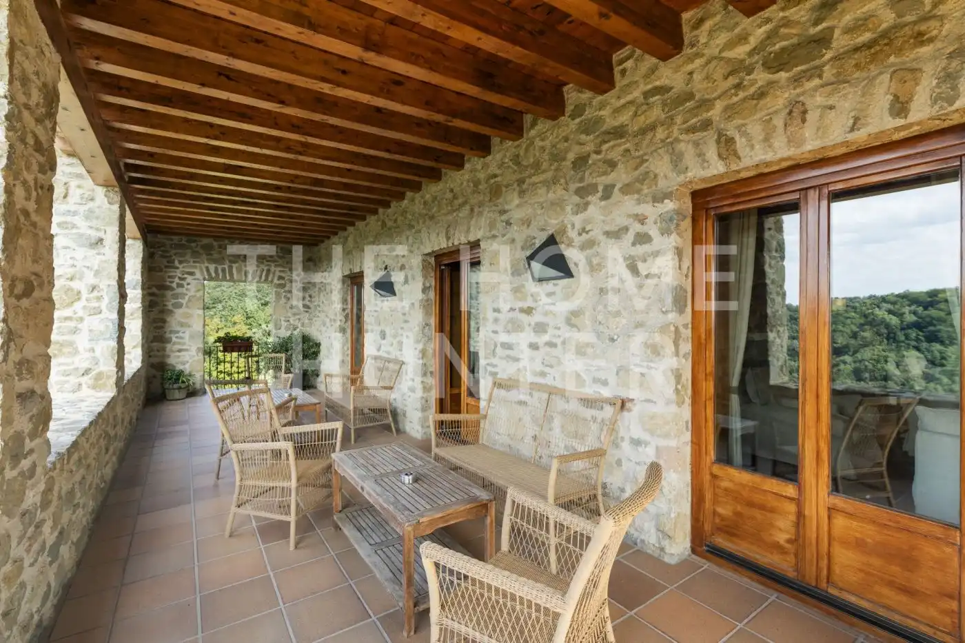 Terrassa de Finca rústica en venda en Sant Aniol de Finestres amb Aire condicionat, Calefacció i Jardí privat