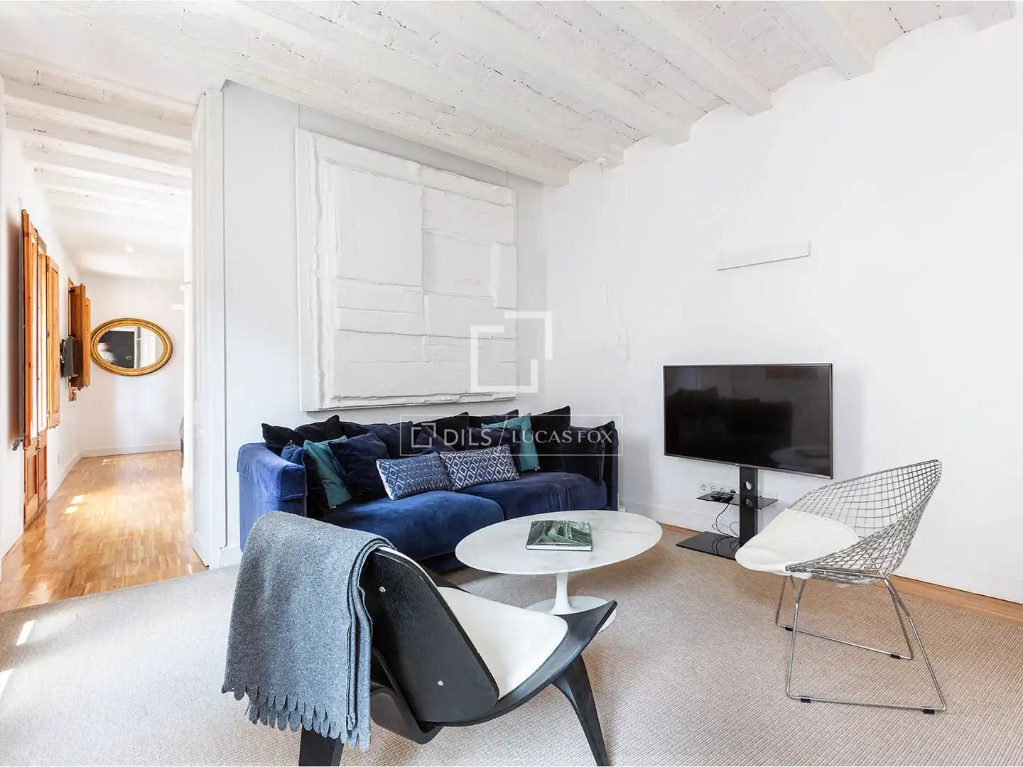 Sala de estar de Piso en venta en Barcelona con Aire acondicionado, Calefacción y Parquet