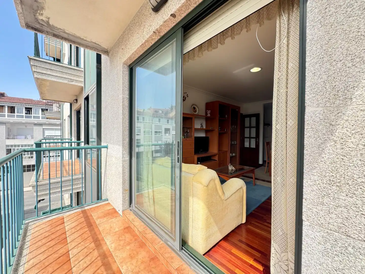 Balcony of Flat for sale in Baiona  with Parquet flooring, Terrace and Storage room