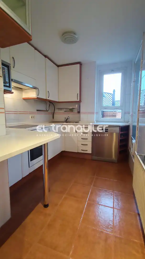 Cuina de Àtic de lloguer en Madrid amb Aire condicionat, Parquet i Terrassa