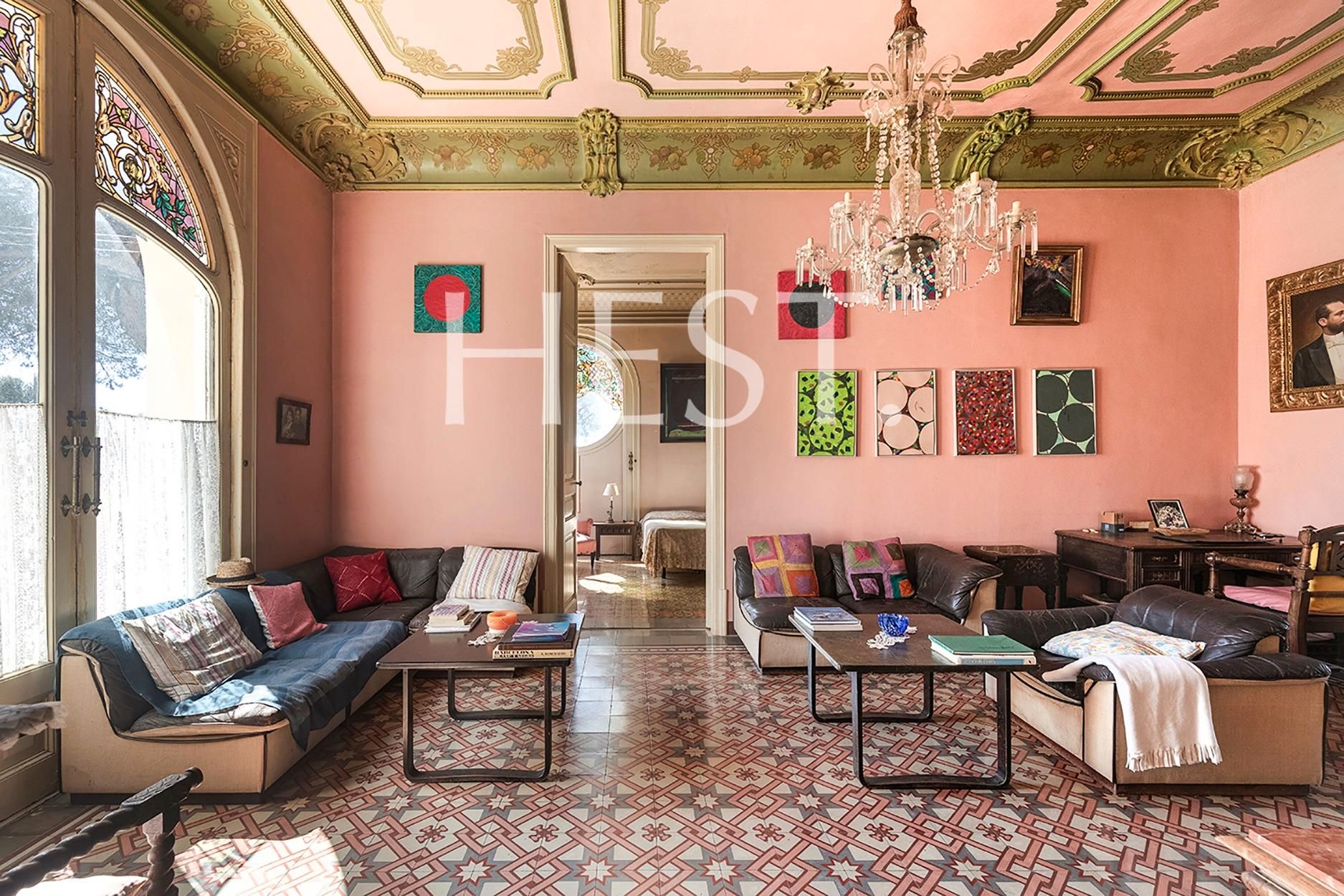 Living room of House or chalet for sale in  Barcelona Capital  with Heating, Private garden and Terrace