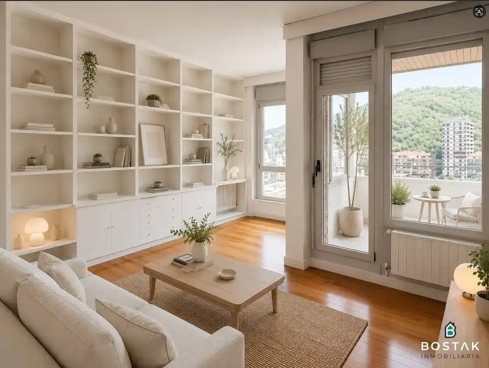 Sala d'estar de Pis en venda en Bilbao  amb Calefacció i Terrassa