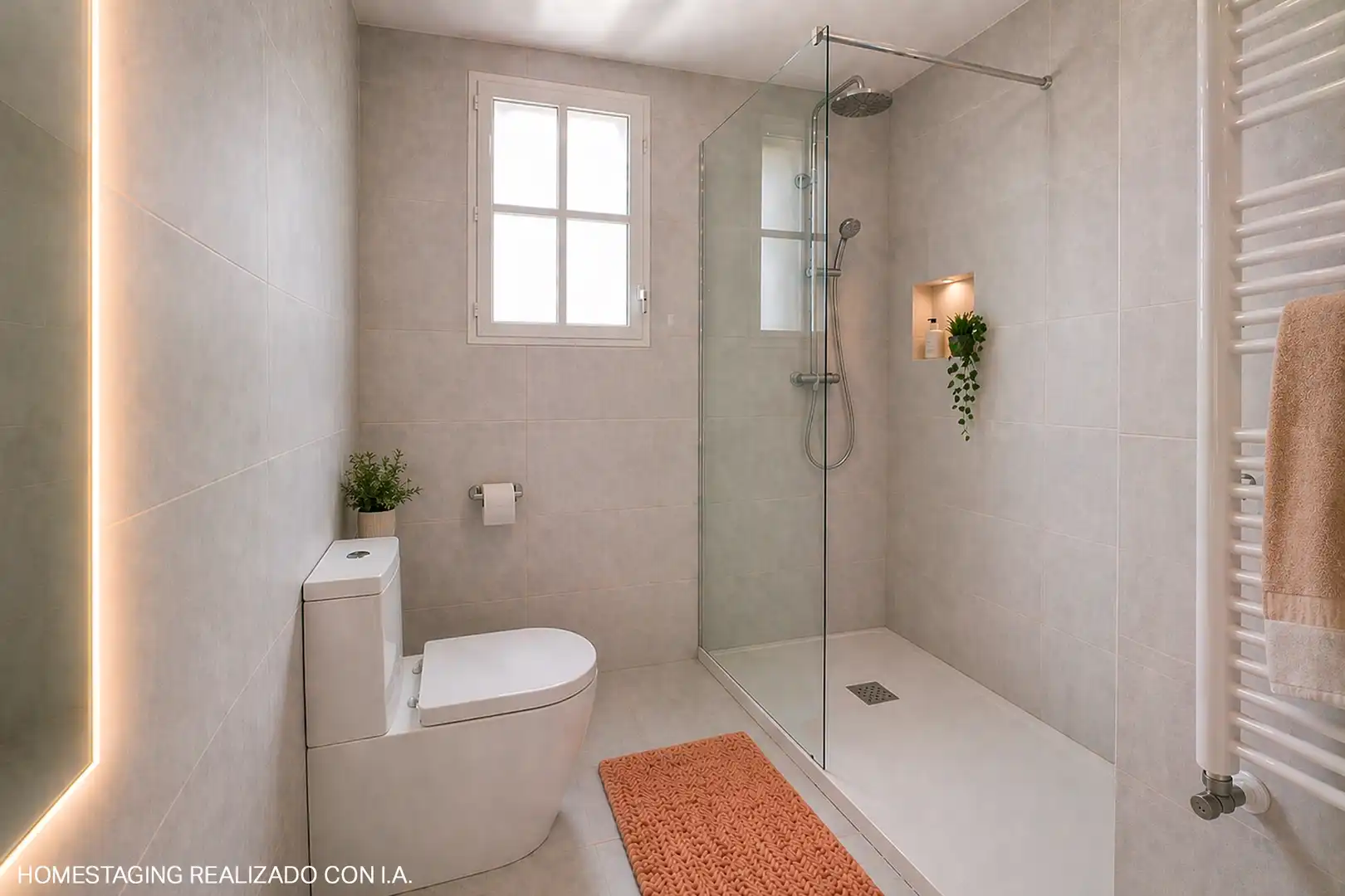 Badezimmer von Einfamilien-Reihenhaus zum Verkauf in Marbella mit Klimaanlage, Heizung und Terrasse