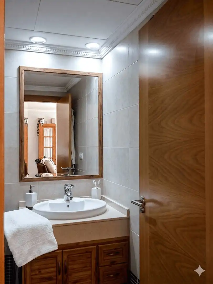Baño de Apartamento de alquiler en Estepona con Aire acondicionado, Terraza y Amueblado