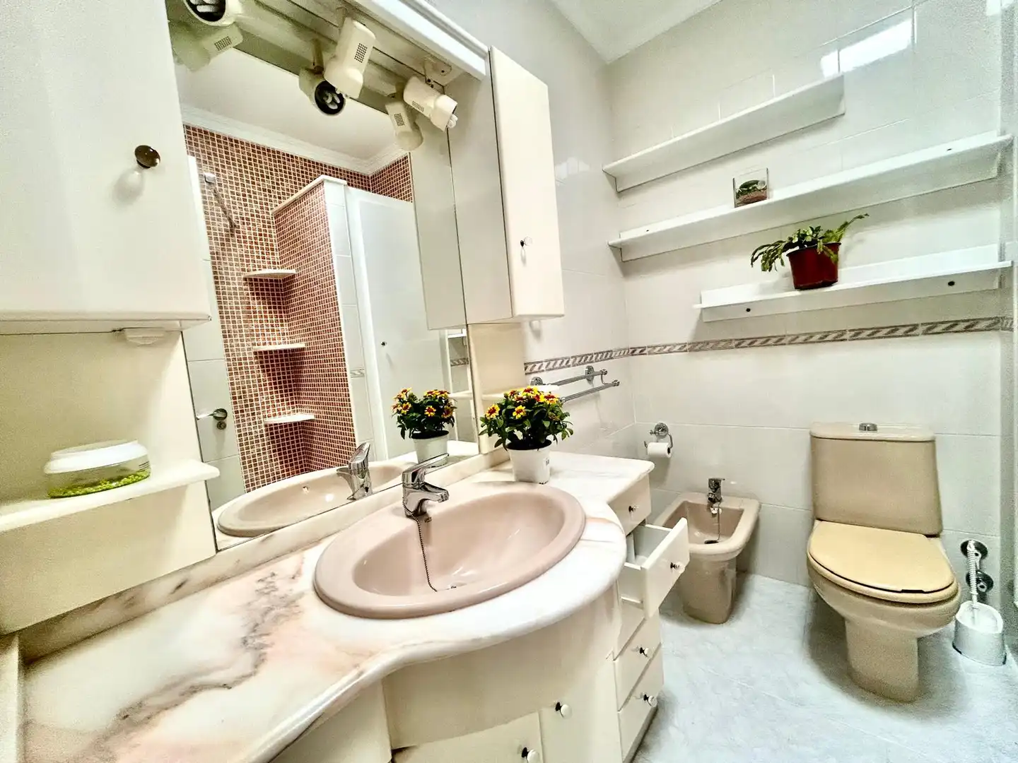 Baño de Casa adosada en venta en Roquetas de Mar con Aire acondicionado, Calefacción y Jardín privado