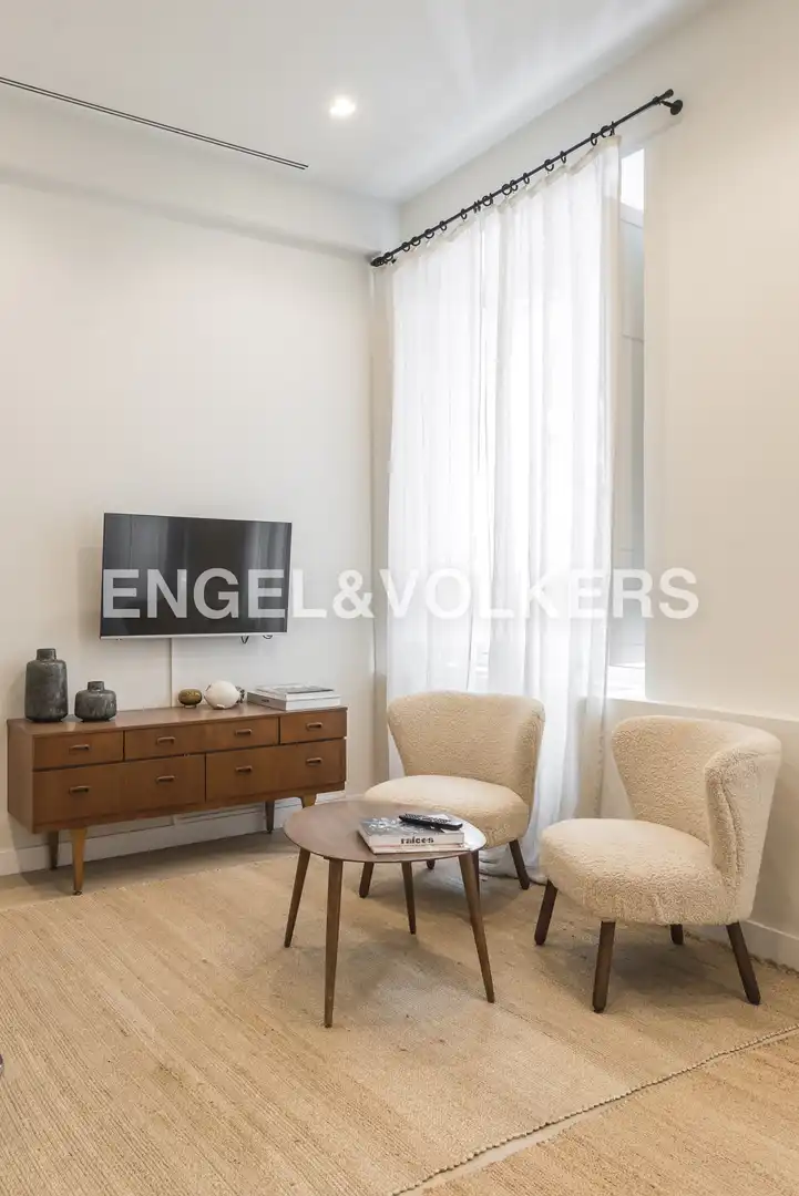 Living room of Flat for rent in  Madrid Capital  with Air Conditioner, Heating and Pets allowed