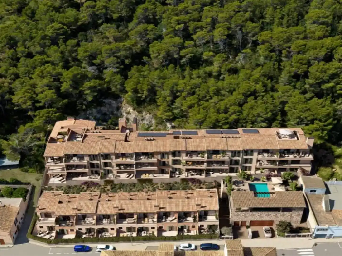 Außenansicht von Wohnung zum Verkauf in Capdepera mit Klimaanlage, Schwimmbad und Balkon