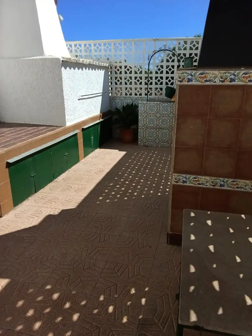 Terraza de Finca rústica en venta en Fuente Álamo de Murcia con Aire acondicionado, Jardín privado y Amueblado