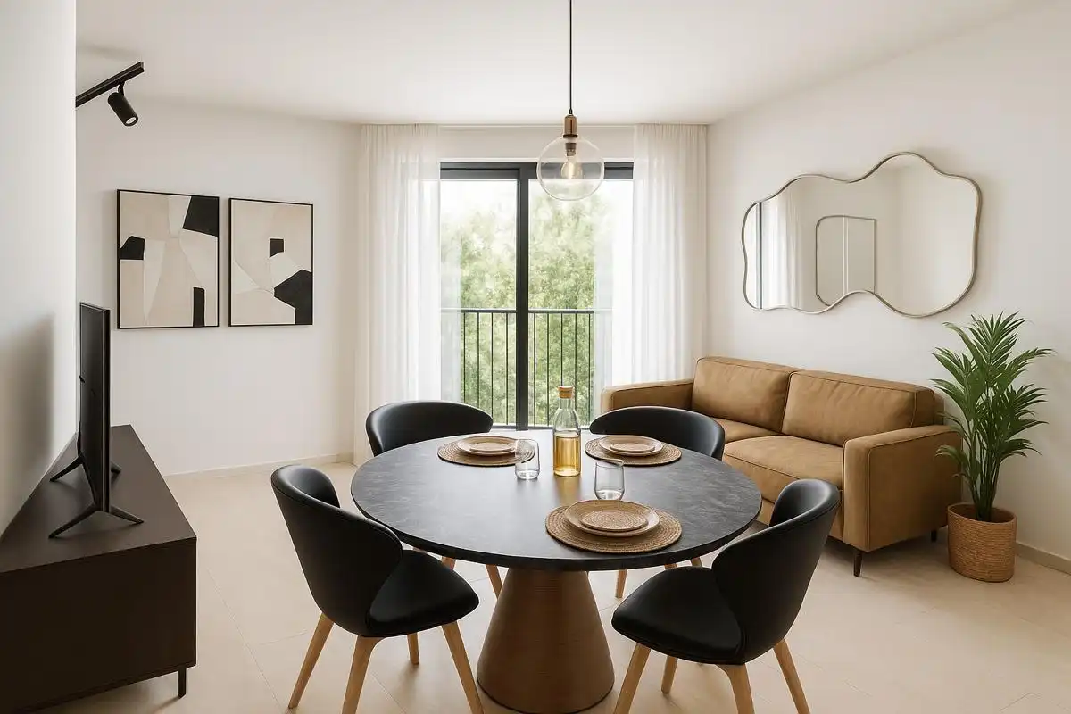 Esszimmer von Wohnung zum Verkauf in Els Pallaresos mit Klimaanlage, Heizung und Privatgarten