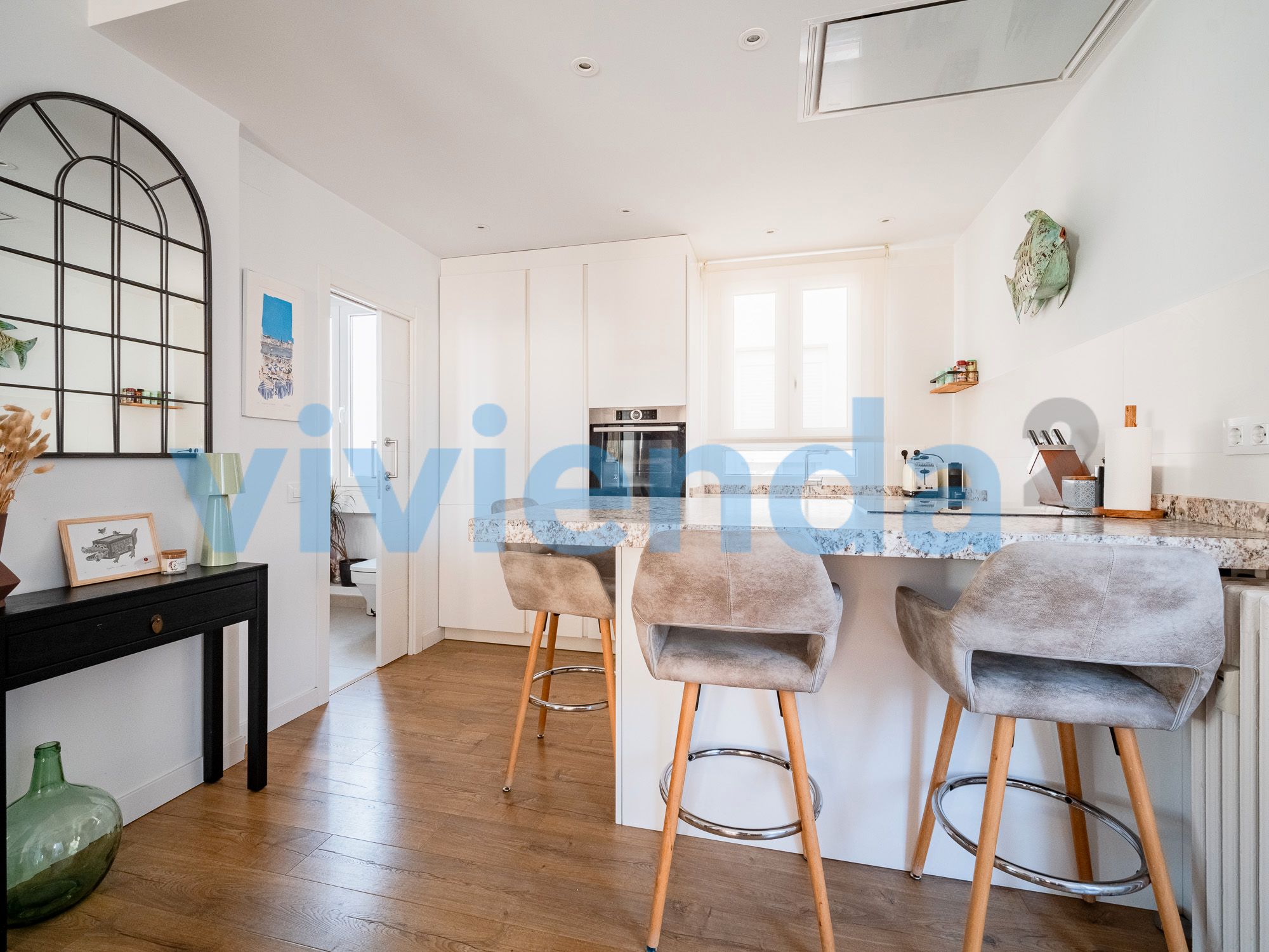 Kitchen of Flat for sale in  Madrid Capital  with Air Conditioner, Heating and Terrace