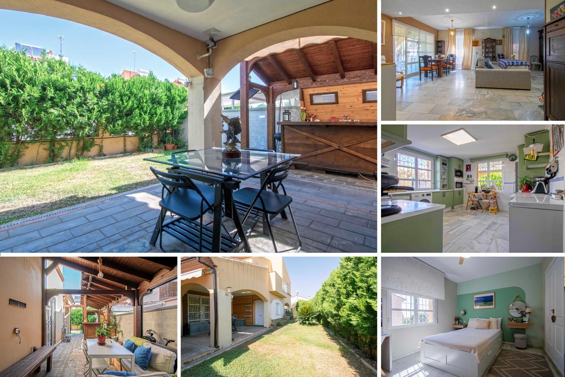 Exterior view of Single-family semi-detached for sale in Mairena del Aljarafe  with Air Conditioner, Heating and Private garden