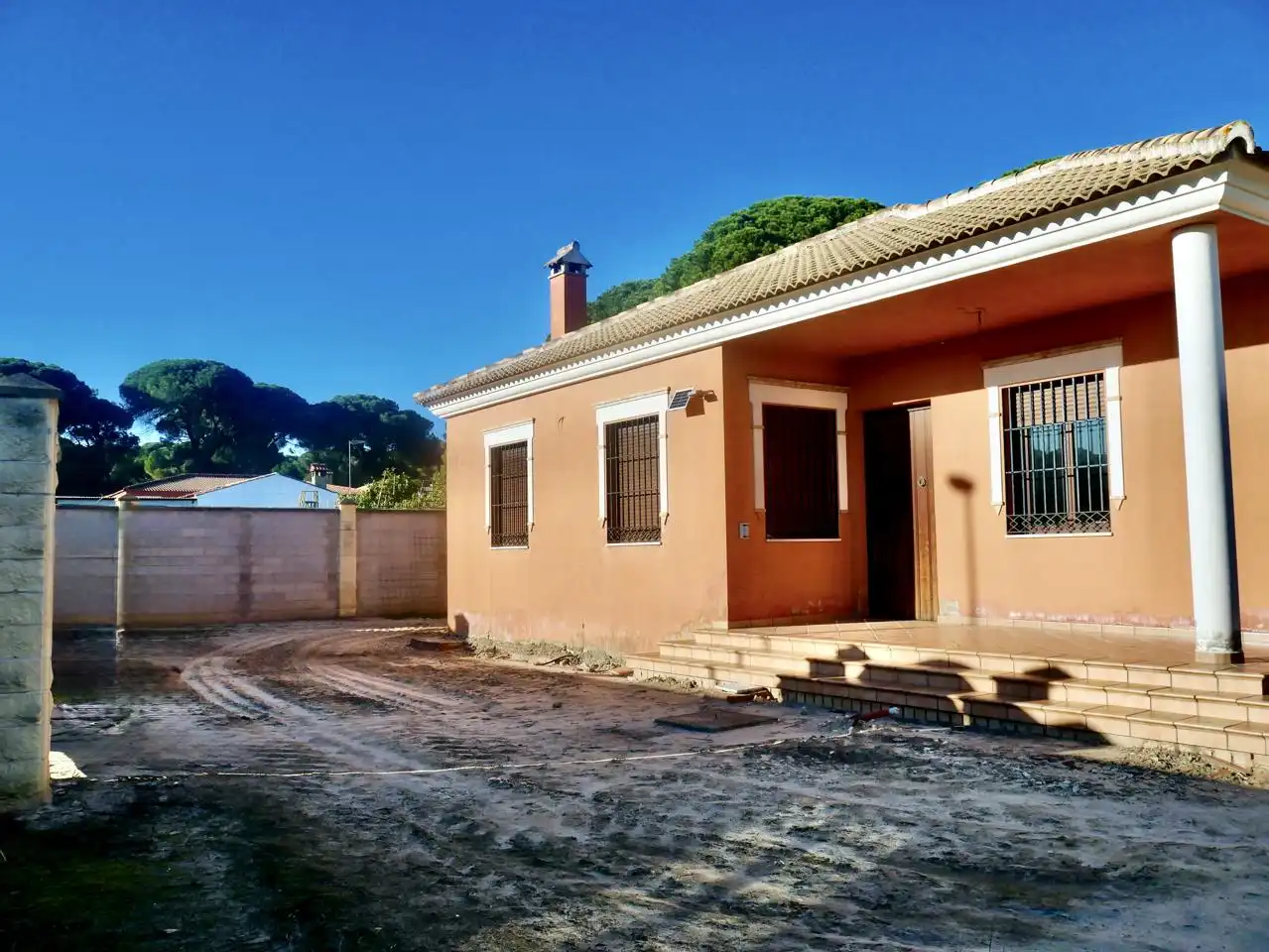 Vista exterior de Casa o xalet en venda en Hinojos amb Jardí privat i Moblat