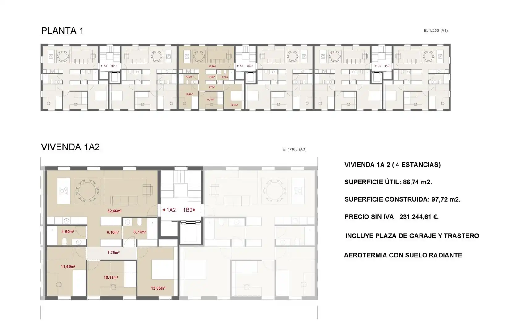Wohnung zum Verkauf in Ames mit Heizung, Terrasse und Abstellraum