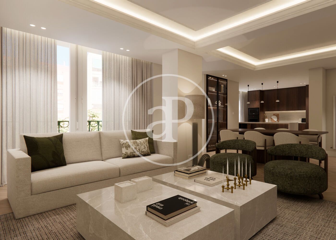 Living room of Flat for sale in  Madrid Capital  with Air Conditioner, Heating and Furnished