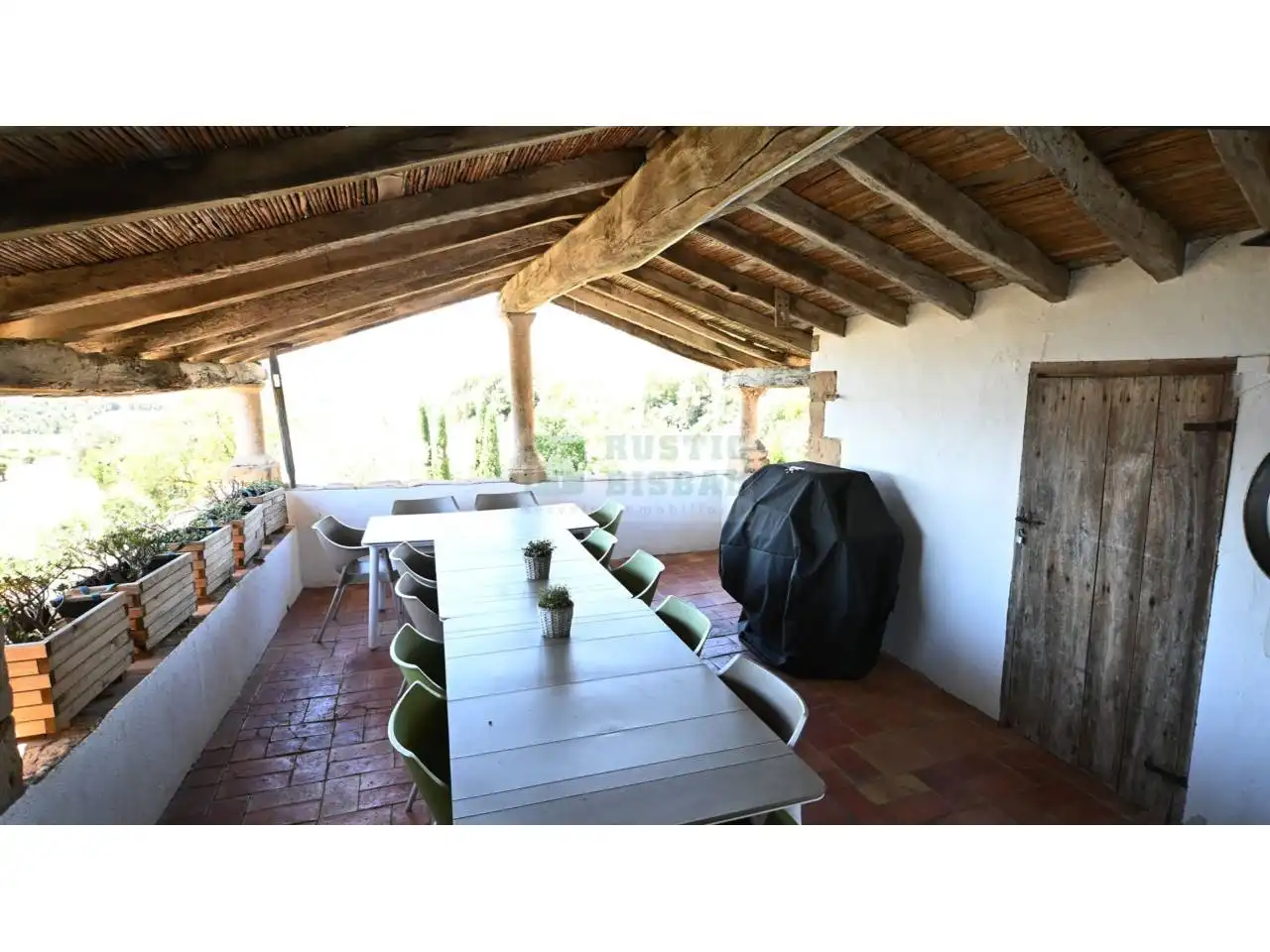 Terrasse von Country house zur Miete in Vilademuls mit Klimaanlage, Heizung und Privatgarten