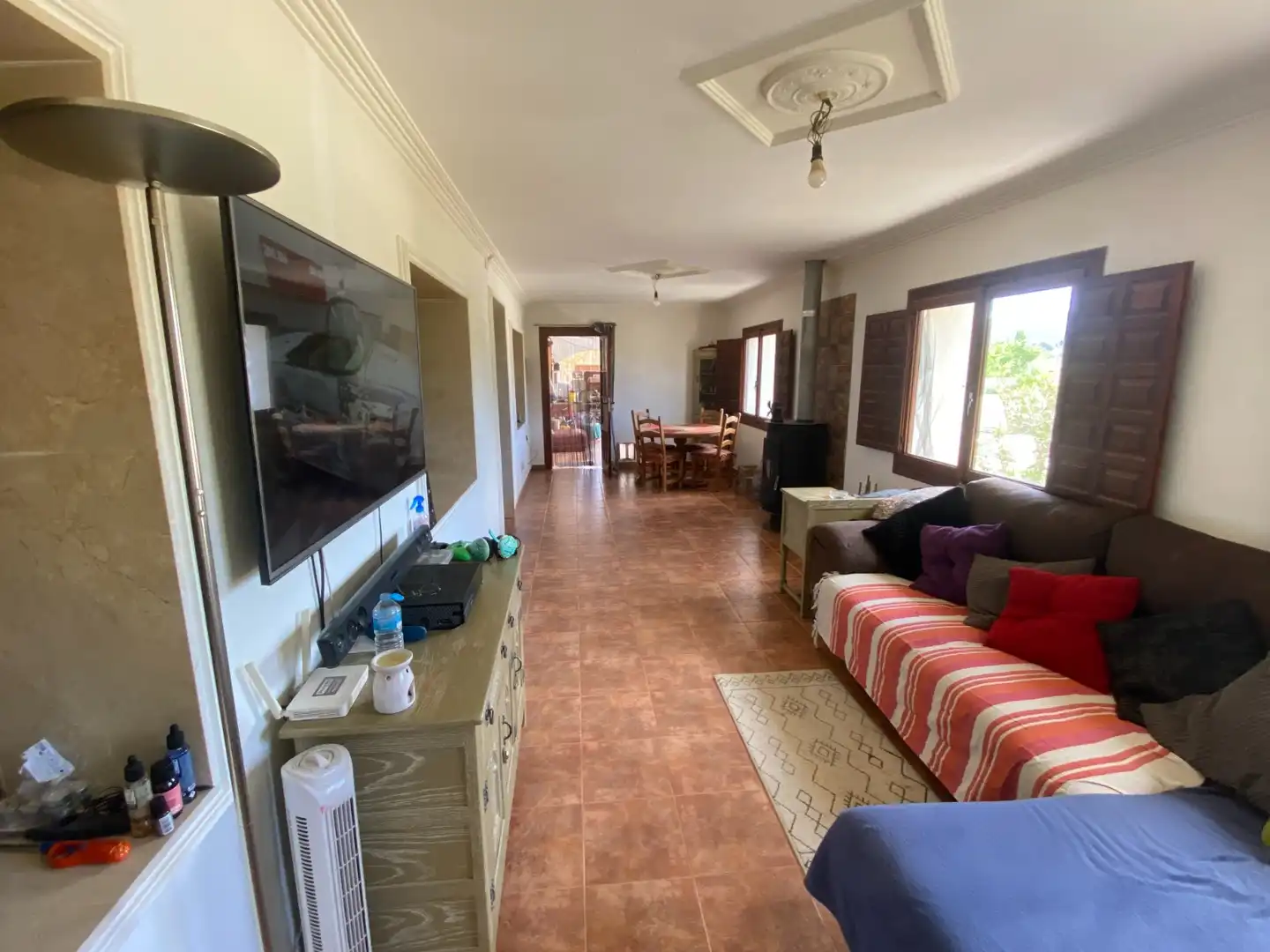Sala de estar de Finca rústica en venta en Sax con Aire acondicionado, Calefacción y Jardín privado