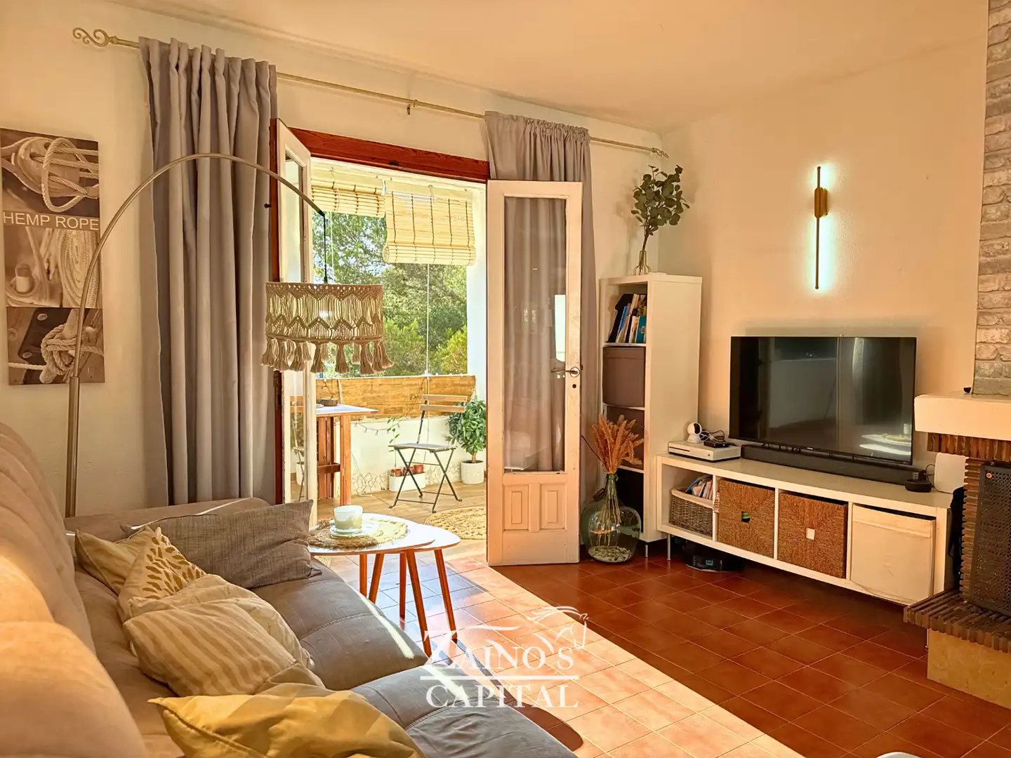 Wohnzimmer von Wohnung zum Verkauf in Llucmajor mit Klimaanlage, Heizung und Terrasse